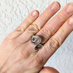 Lia Sophia Silver Metal Swirl Design Ring